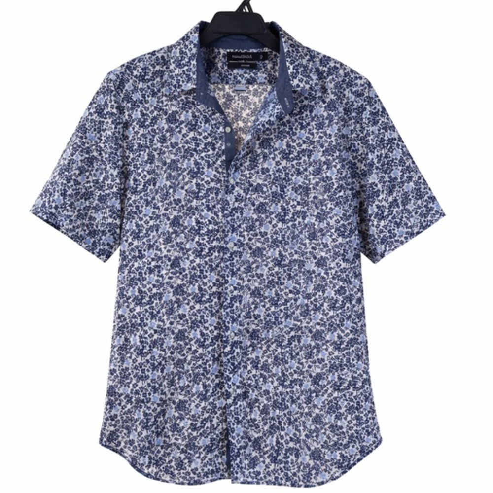 Nautica Men's Navy Floral Button-Down Shirt